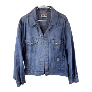 Vintage‎ Corniche Jeans size Medium Denim Trucker Jacket 90s Acid Wash distress